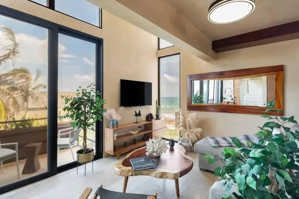 Lägenhet Luxury Beachfront Penthouse With Private Pool Tulum Mexiko